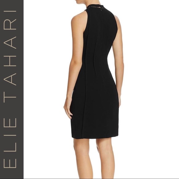 ✨NWoT✨🏷Elie Tahari: Studded Halter Neck Sheath Cocktail Dress Showstopper 🤩 - Picture 12 of 12